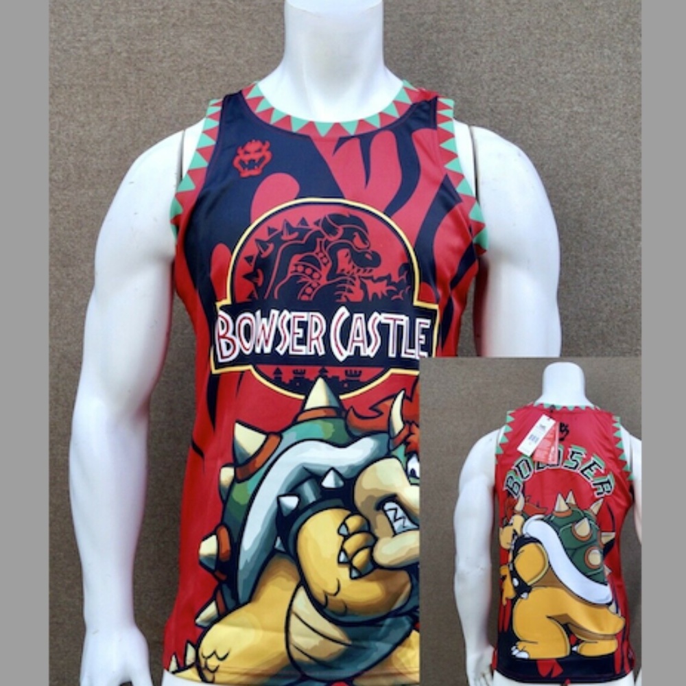 NEW bowser Castle Super Mario Mens Headgear Classics Embroidered Jersey